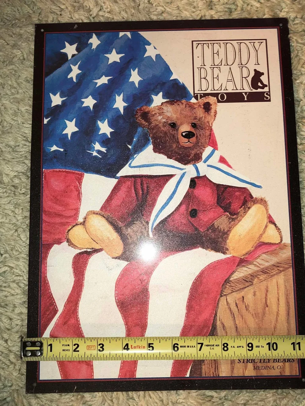 Teddy Bear Toys Patriotic Teddy Bear Metal Wall Sign
